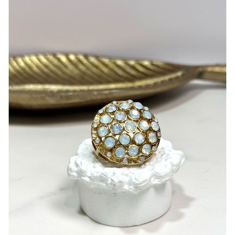 Rhinestone Opalite Statement Ring